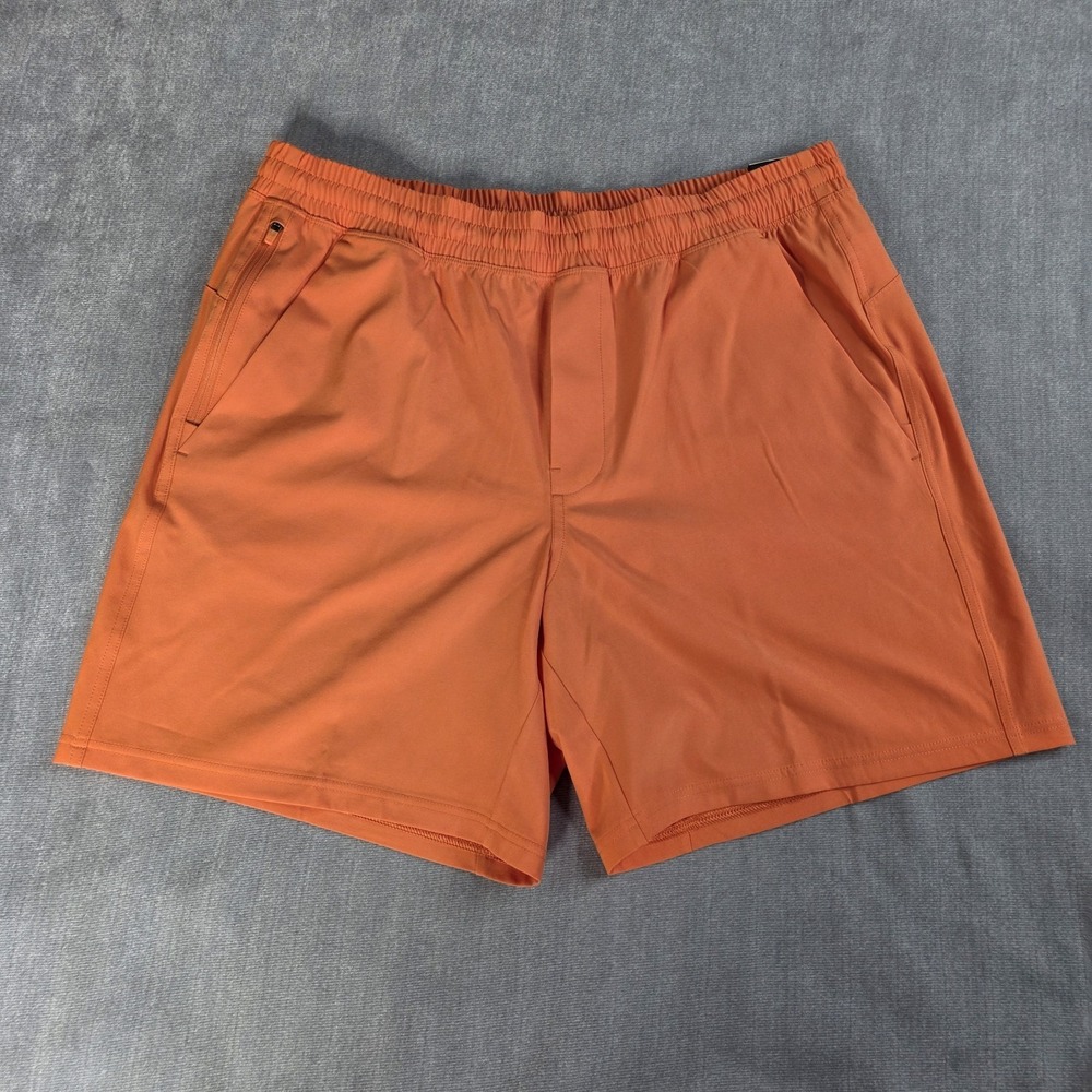 VRST Men's All-In Lined Training 7" Shorts  Size L NWT‎ Orange Running Gym HIIT